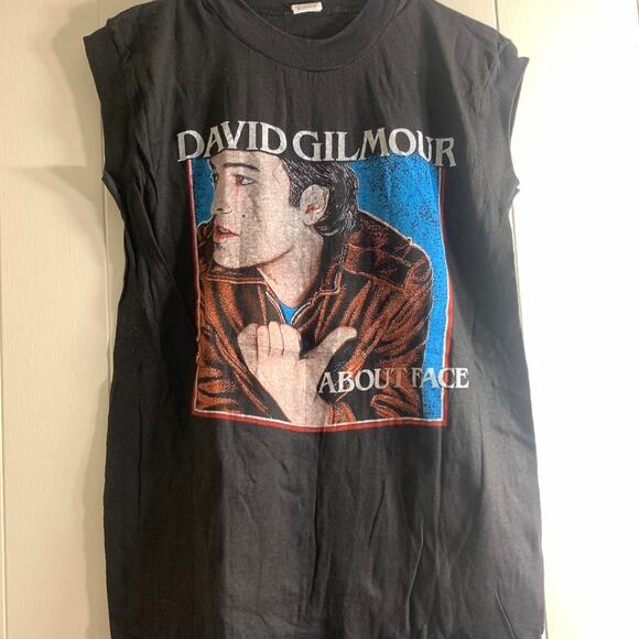 vintage 1984 DAVID GILMOUR About Face double sided sleeveless tee shirt tank top - Picture 3 of 7